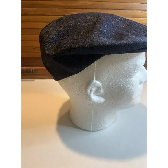 Stefeno Sport Dark Blue Denim(Cotton/Flax) Newsboy Newsies Hat SZ 57 Medium